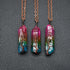 Stone Crystal Pillar Tree Of Life Pendant necklace